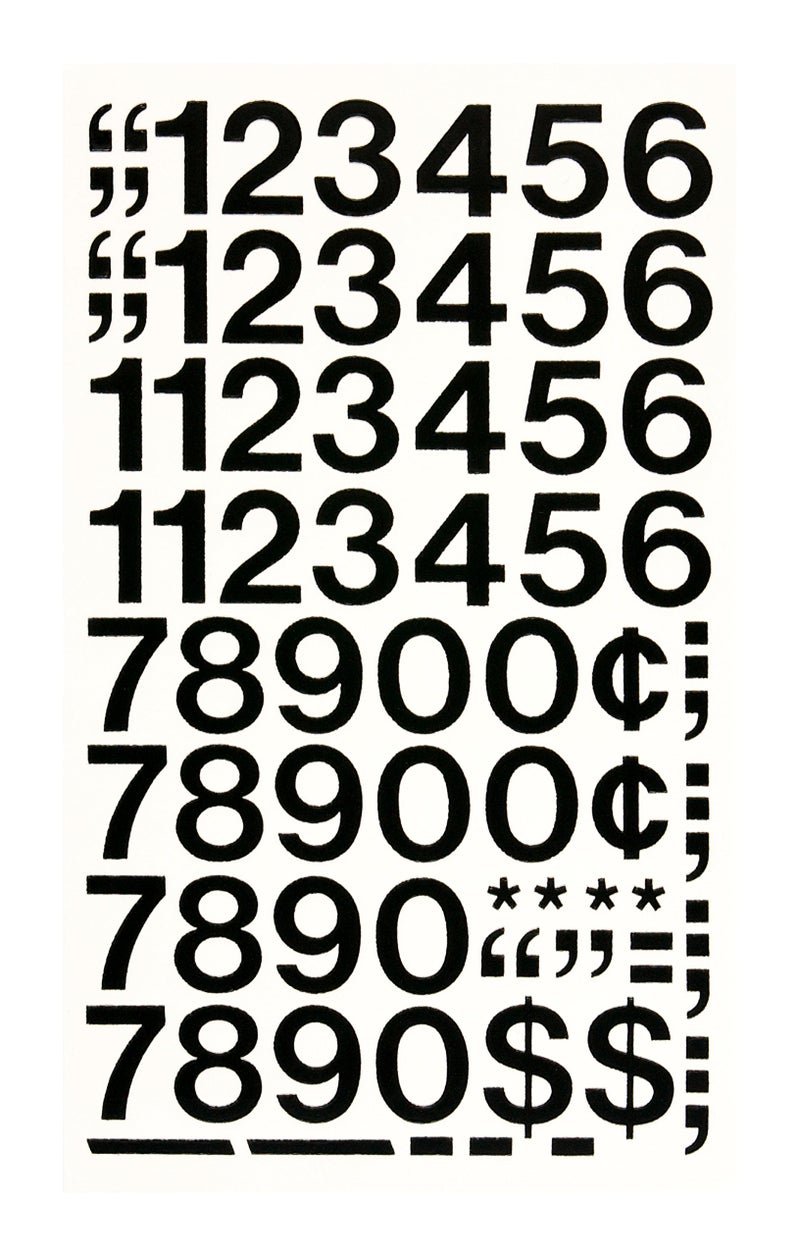 Chartpak Permanent Adhesive Vinyl Numbers,Black - Image 2